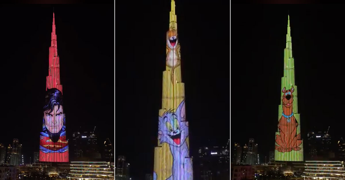 Watch: Iconic cartoon characters covered the Burj Khalifa
