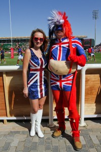 Anna and Derek Holt at the Dubai Rugby Sevens