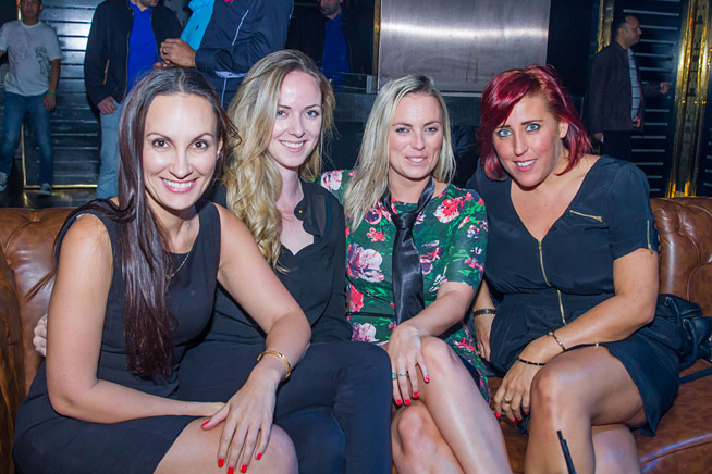 Elsa Roost, Katie Harvey, Vix Machin and Acacia Stichter at the launch of Back to School at Societe