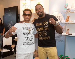 Tony Jaa and Michael Jai White check out the Comic Con VIP Lounge