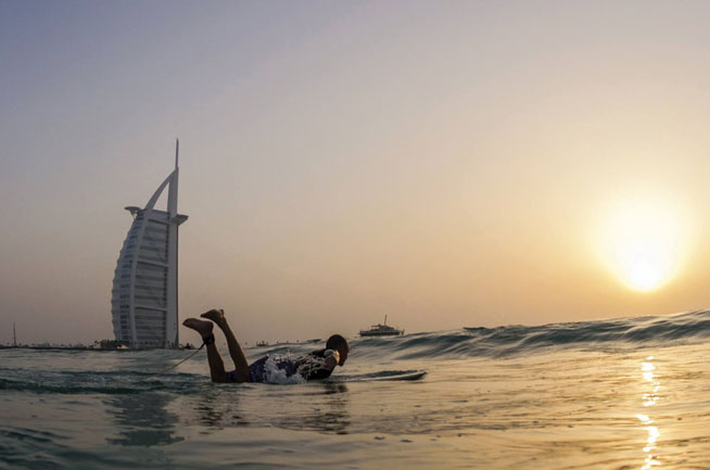 Surfing in Diubai with Mohammed Rahma