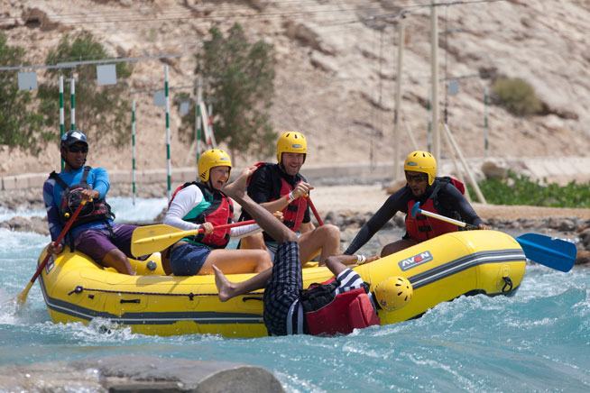 White water rafting at Wadi Adventure