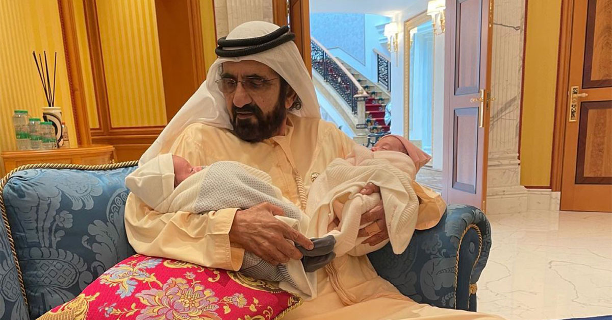 Sheikh Hamdan shares photo of his twins with Sheikh Mohammed