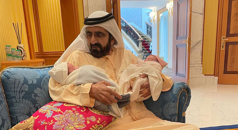 Sheikh Mohammed with twins
