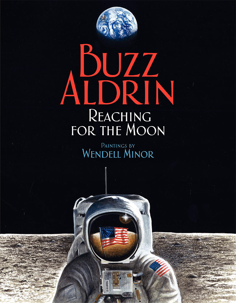 buzz aldrin reaching for the moon