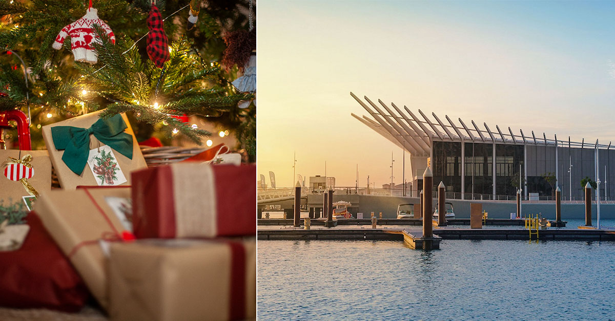 Christmas decorations at Dubai Marina, United Arab Emirates, Middle East  Stock Photo - Alamy