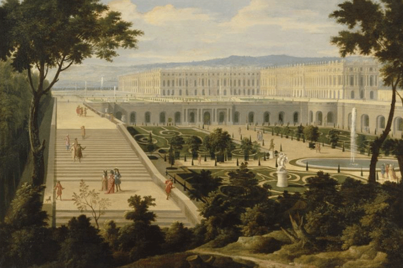 View from the Versailles palace from the Orangerie side