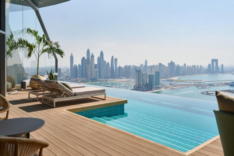 Aura Skypool breakfast with a view of Dubai