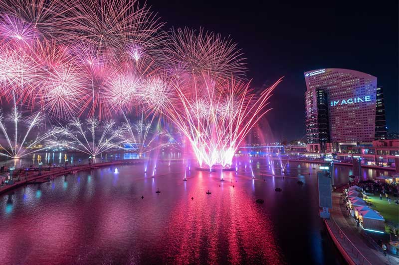 Dubai festival city mall fireworks