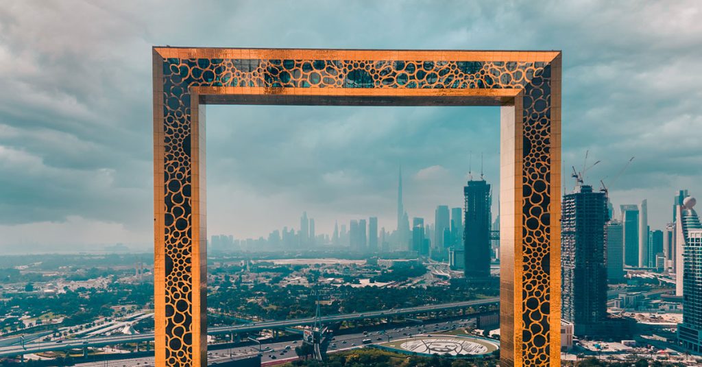 Dubai frame and skyline