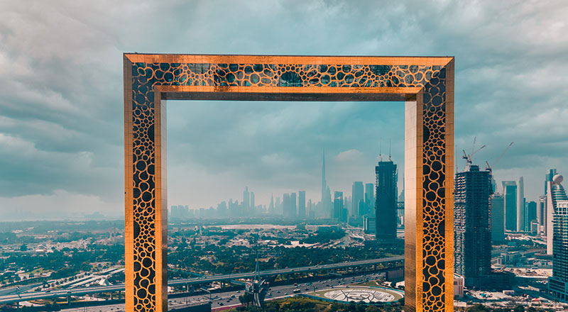 Dubai frame and skyline