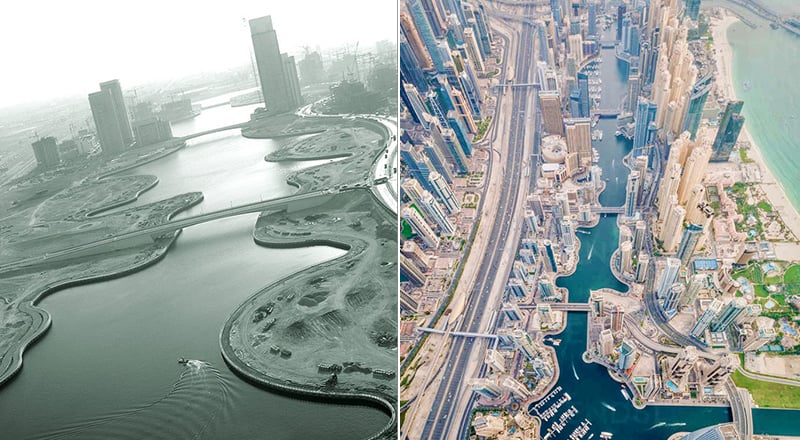 Dubai Marina before and after