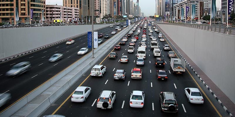 traffic jam in Dubai