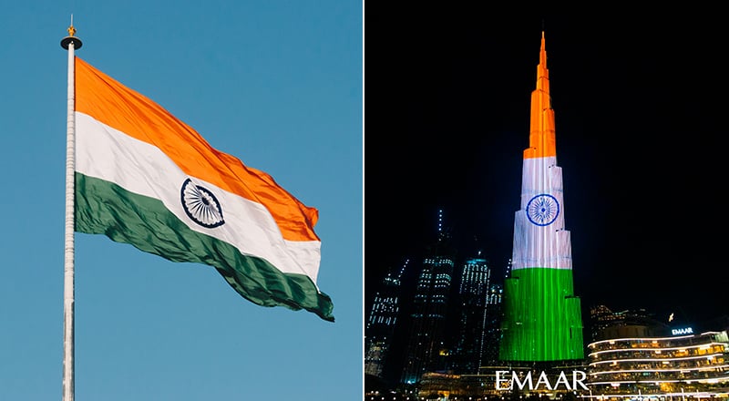 indian national flag burj khalifa